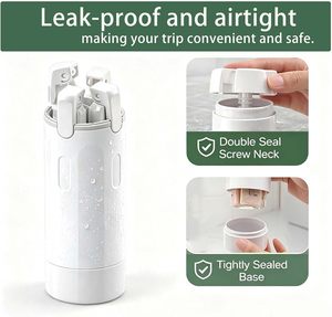 4 1 Plastic <strong>Travel</strong> Pump <strong>Bottles</strong> Leak-Proof TSA Approved Dispenser <strong>Toiletries</strong> Refillable Cosmetic Containers Easy-Clean Design - Product Image 5
