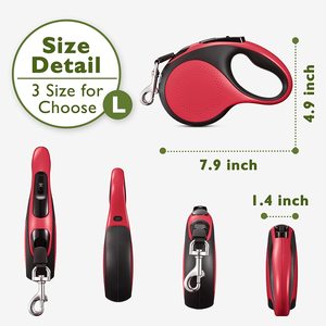 Factory Custom New Design Outdoor Training LED <b>Flash</b> <b>Light</b> Jogging Large Retractable Plastic Dog Leash Quick Release Adjustable - Product Image 2