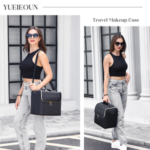 Travel Makeup Organizer Bag with Shoulder Strap Durable Nylon Train <b>Case</b> Large Capacity Portable Vanity <b>Case</b> <b>Nail</b> Storage - Product Image 5
