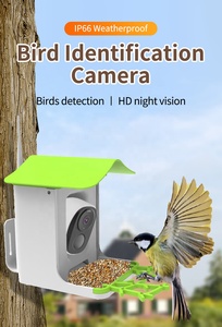 Mangeoire à oiseaux intelligente avec caméra 1080P HD, identification d'oiseaux par IA, caméra extérieure à énergie solaire pour l'observation des oiseaux dans la cour - Product Image 4