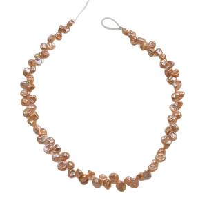 Perle d'eau douce naturelle de 6-7 mm, trois à sept trous, pétale doré, perle blanche en vrac, accessoire de bijouterie, produit semi-fini - Product Image 5