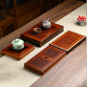 Bandeja de té de bambú, mesa para preparación de té en seco, escurridor de tazas, bandeja de almacenamiento de agua, accesorios para la ceremonia del té, juego de té de bambú, fábrica - Product Image 3