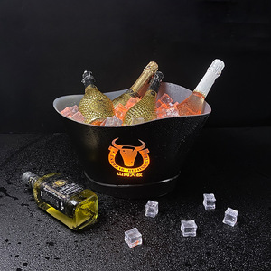 LED Illuminated Ice <b>Bucket</b> Boat Shape <b>Plastic</b> Modern Luxury Retro Party Beverage Tub for Bars KTV - Product Image 1