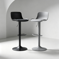 Tabouret de bar moderne en plastique, réglable en hauteur, pivotant, avec repose-pieds, pour îlot de cuisine, café, bar, mobilier de salle à manger à domicile