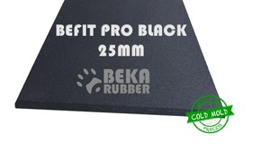 Loseta de Caucho Reciclado SBR Negro de Moldeo en Frío BEFIT PRO de 25 mm, 1 m x 1 m, Resistente, Alta Absorción de Impactos, Piso Protector para Deportes - Product Image 2
