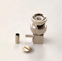 Câble d'antenne BNC RG316 50 Ohms, connecteur coaxial RF étanche pour CCTV, mâle, à angle droit, à sertir