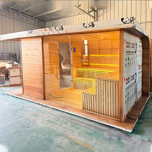 Sauna de Cedro Rojo/Hemlock Moderna de Gran Tamaño Personalizada, Sauna Tradicional de Vapor para Exteriores, Sauna para 6-8 Personas con Panel de Control Remoto - Product Image 1