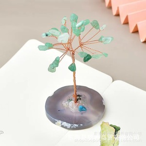 Natural Agate Base <b>Crystal</b> <b>Tree</b> With Copper Wire Handmade Home Decoration - Product Image 3