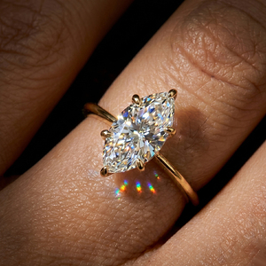 Nhẫn Moissanite cắt Marquise 3CT màu D, độ tinh khiết VVS, bạc Sterling 925, có thể điều chỉnh kích cỡ, dành cho nữ, mã MOR19 RINNTIN - Product Image 4