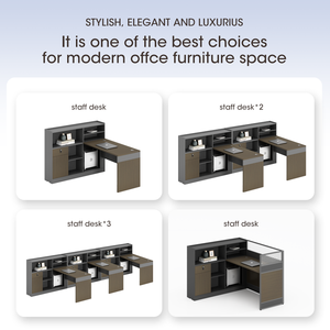 <span class=keywords><strong>Escritorio</strong></span> de Oficina Modular Ergonómico, Moderno, Duradero y de Primera Calidad, con Pantalla Simple, Multiposición y Combinación de Madera - Product Image 3