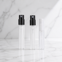 Flacon testeur de parfum en verre borosilicate de haute qualité 2ml 3ml 5ml, flacon échantillon vide avec pompe pulvérisatrice à clipser