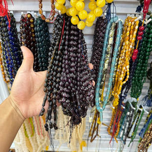 Eid Mubarek ของขวัญมุสลิม tasbeeh 10มม. ลูกปัดคริสตัลอำพันอาเกตลูกปัดภาวนากำไลลูกปัดอิสลามมีพู่