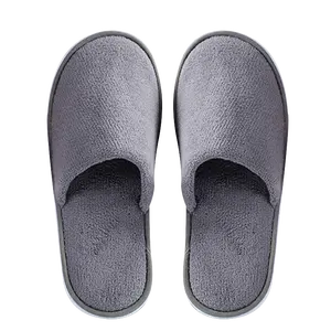 Grey Coral Velvet Comfortable Cheap Disposable Hotel Wholesale Slippers