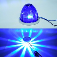 Lot de 4 feux latéraux LED RVBW en forme de pastèque, base chromée, feux de gabarit latéraux pour camion, remorque, bus, pick-up
