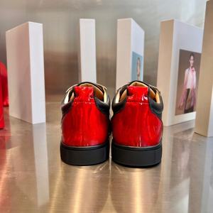 Nouvelles chaussures de tennis rouges pour hommes 2026 avec cuir respirant, chaussures de course plates - Product Image 2