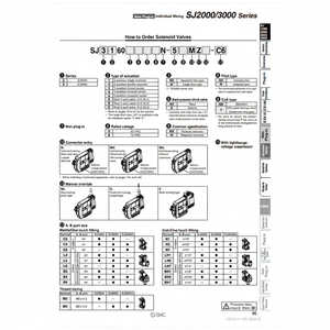 Válvula de control de válvula solenoide neumática SMC, válvula de control de SJ3260N-5MOZ-C6 - Product Image 1