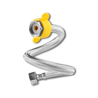 Tuyau d'alimentation flexible en acier inoxydable tressé jaune personnalisable pour robinet de salle de bain et de cuisine