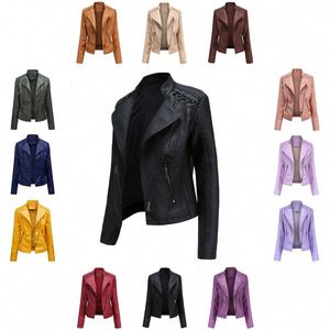 Chaqueta de Motocicleta de Cuero PU Corta de Otoño de Alta Calidad, a la Moda e Impermeable para Mujer - Product Image 1