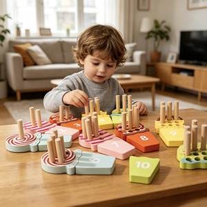 Juego de Mesa Educativo de Palitos de Madera Coloridos de Alta Calidad, Juguete de Reconocimiento Matemático y Emparejamiento de Cantidades - Product Image 3