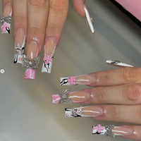 Fournisseur de faux ongles en acrylique faits à la main en forme carrée 3D ODM Blossom Nails en vrac