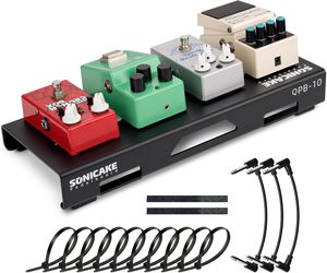 SONICAKE <span class=keywords><strong>Mini</strong></span> pédalier compact pour guitare, 14 pouces, en alliage d'aluminium, avec pédales, ruban adhésif et câble - Product Image 1