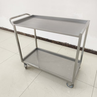 Chariot de cuisine à deux niveaux en acier inoxydable HTS HTS-LJ07, équipement hôtelier de bonne qualité, facile à assembler, 920x460x900mm