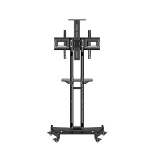 Support TV fixe robuste à grande capacité de charge avec gestionnaire de câbles Tiay, roulettes verrouillables en acier laminé à froid pour téléviseurs de 32'' à 75'' - Product Image 5