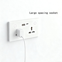 Prise murale intelligente universelle SUMMAO Zigbee V3.0 double Wi-Fi avec ports USB-A et USB-C, panneau tactile en verre, compatible Tuya HomeKit/Matter, 16A, 2 prises