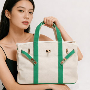 Large Capacity Canvas Boat Tote Bag Women Shoulder Handbag Multiple Colors Work Travel Beach Gold Lock Canvas Boatkin Tote Bags - Product Image 1