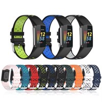 Gelang Tali Jam Tangan Silikon Karet Pengganti Tahan Guncangan untuk Fitbit 5