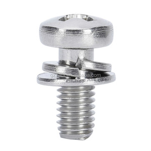 Tùy Chỉnh Pan Đầu Phillips <span class=keywords><strong>Sems</strong></span> Vít Với Máy Giặt Bằng Phẳng Và Mùa Xuân Chia Khóa Máy Giặt - Product Image 2