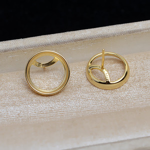 WENCHI S925 Plata, Conjunto de Pendientes y Anillos, Base Plana de 13.5mm, Marco Vacío, Fornituras de Joyería, Bolsa - Product Image 4