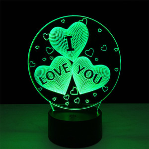 Decoración del hogar regalo de San Valentín te amo <span class=keywords><strong>dulce</strong></span> amante corazón ilusión 3d de <span class=keywords><strong>la</strong></span> habitación de los niños amor led de luz de <span class=keywords><strong>la</strong></span> noche - Product Image 1