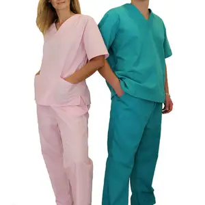 Uniforme de médico, enfermera ropa de manga corta bata de enfermera Médico Quirúrgico de conjunto