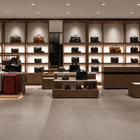 Vitrine en bois sur mesure de style rétro classique pour montres, sacs en cuir et ceintures, présentoir de comptoir haut de gamme pour boutique