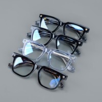 Gafas con Marco Grueso Cuadrado, Unisex, Lentes Graduadas, Material de Acetato y Plástico, Dorado/Gris, Estilo Moderno y Atrevido, Uso Óptico