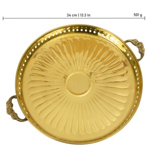 Plato de latón artesanal de primera calidad para decoración elegante del hogar, decoración festiva, rituales de boda, ceremonias de pooja y regalos. - Product Image 4