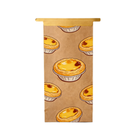 Sac cadeau en papier kraft imprimé flexo personnalisé, écologique et réutilisable, pour l'emballage des tartes aux œufs de boulangerie et la promotion en supermarché