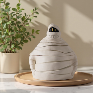 Cendrier Mummy transfrontalier mignon, ornements fantômes de dessin animé amusants pour Halloween, décoratifs et de rangement, personnalisation disponible - Product Image 1