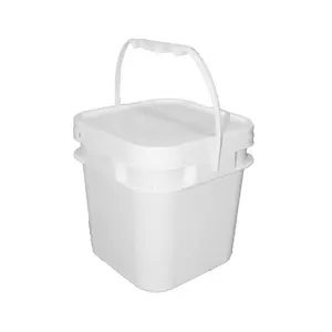 Hielo crema contenedor cuadrado de plástico Cubo de 4 litros cuadrado transparente de plástico bañera con tapa de embalaje de alimentos recipiente transparente