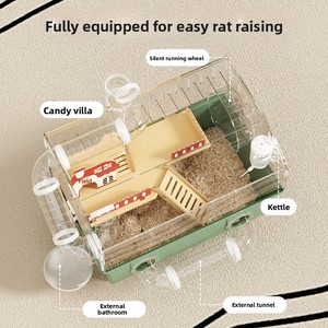 Hamsterler için akrilikten tamamen şeffaf özel ev - büyük ve geniş, altın ipek ayıları için lüks bir villa yuvası - Product Image 4