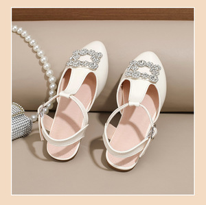 Wholesale New Kids' <b>Shoes</b> Girls' Crystal Embellished <b>Open</b>-<b>Back</b> Sandals for Girls Age 4-12 - Product Image 4