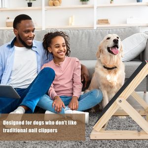 Grattoir à ongles de luxe en bois pour chien avec boîte à friandises, lime et meuleuse – Planche à gratter durable multifonctionnelle pour chiens - Product Image 5