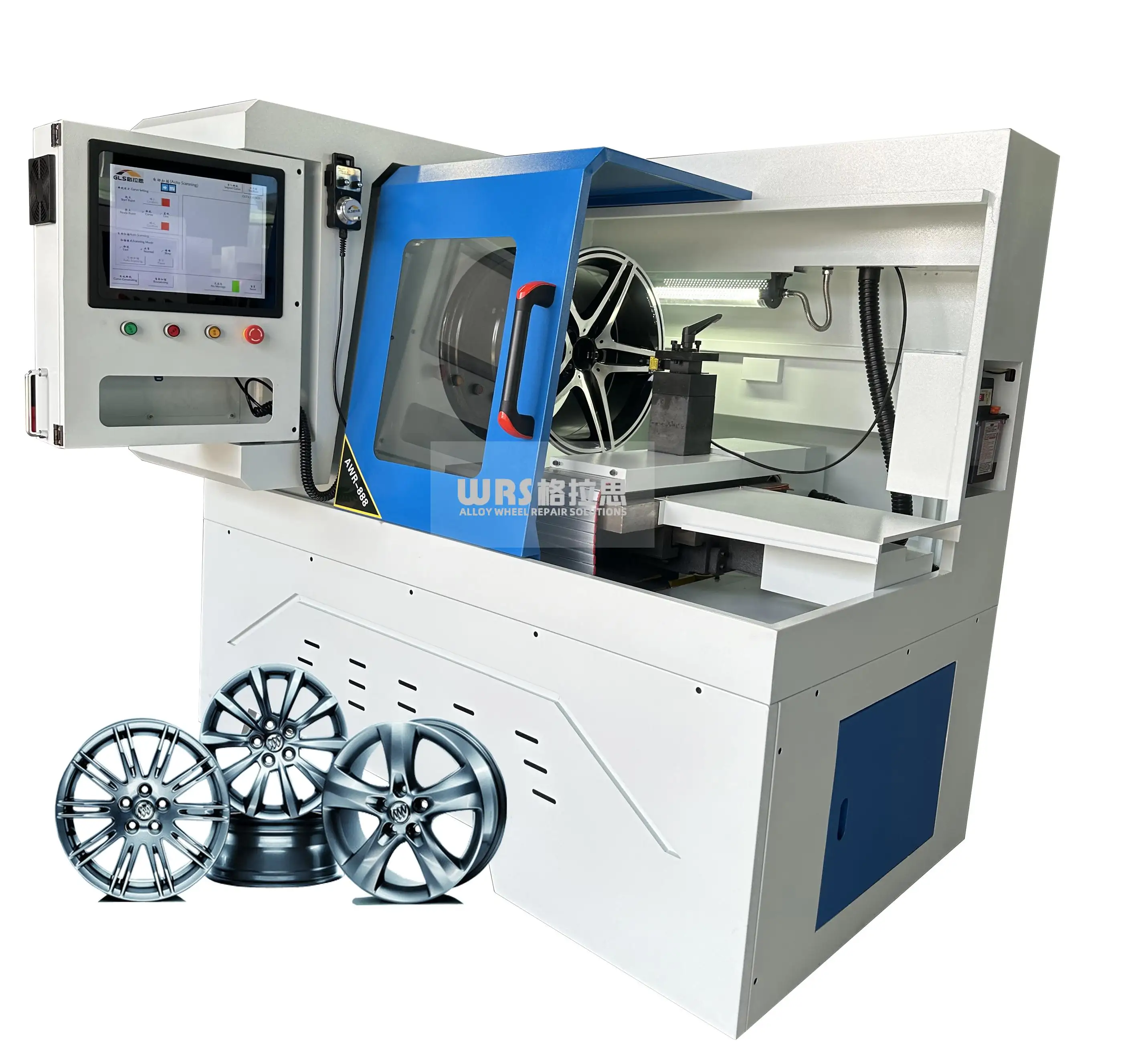 Wrs Diamant Snijden Legering Velg Reparatie Cnc Draaibank Renovatie Machine Met Laser Scanning Detectie Awr888