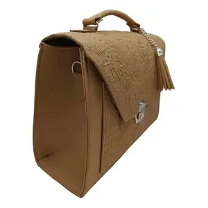 Bolso de Mano Tipo Sobre para Mujer, Marca Fana, en Cuero PU Color Camel, con Cierre de Broche y Correa de Cadena, Estilo Clásico para Uso Diario - Product Image 3