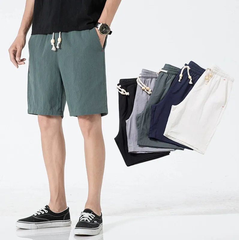 Men's Plain Fabric Leisure Shorts Board Shorts Casual Beach Shorts