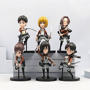 Set de 6 Muñecos de Ataque a los <span class=keywords><strong>Titanes</strong></span>, Versión Q, Shingeki No Kyojin, Modelo de Decoración de PVC, Figuras de Acción de Anime - Product Image 1