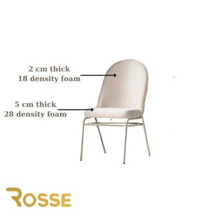 Silla de Comedor Moderna Minimalista Tapizada con Estructura de Acero Inoxidable para Hogar y Restaurante Rosse Turquía - Product Image 5