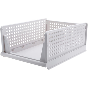 Stackable Wardrobe Storage Box, Plastic Drawer Organizer, Foldable Clothes Shelf Baskets For Wardrobe, Bedroom, Bathroom,Office