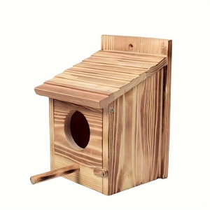 Nichoir en bois pour oiseaux 15x15x22cm, rectangulaire, durable, pour l'extérieur, pour oiseaux de compagnie - Product Image 5